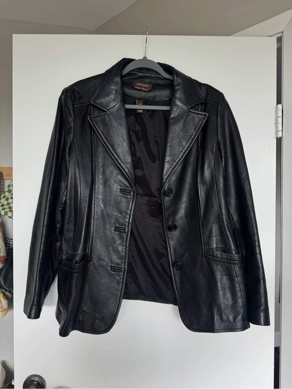 Vintage Danier Leather Blazer Jacket - Black